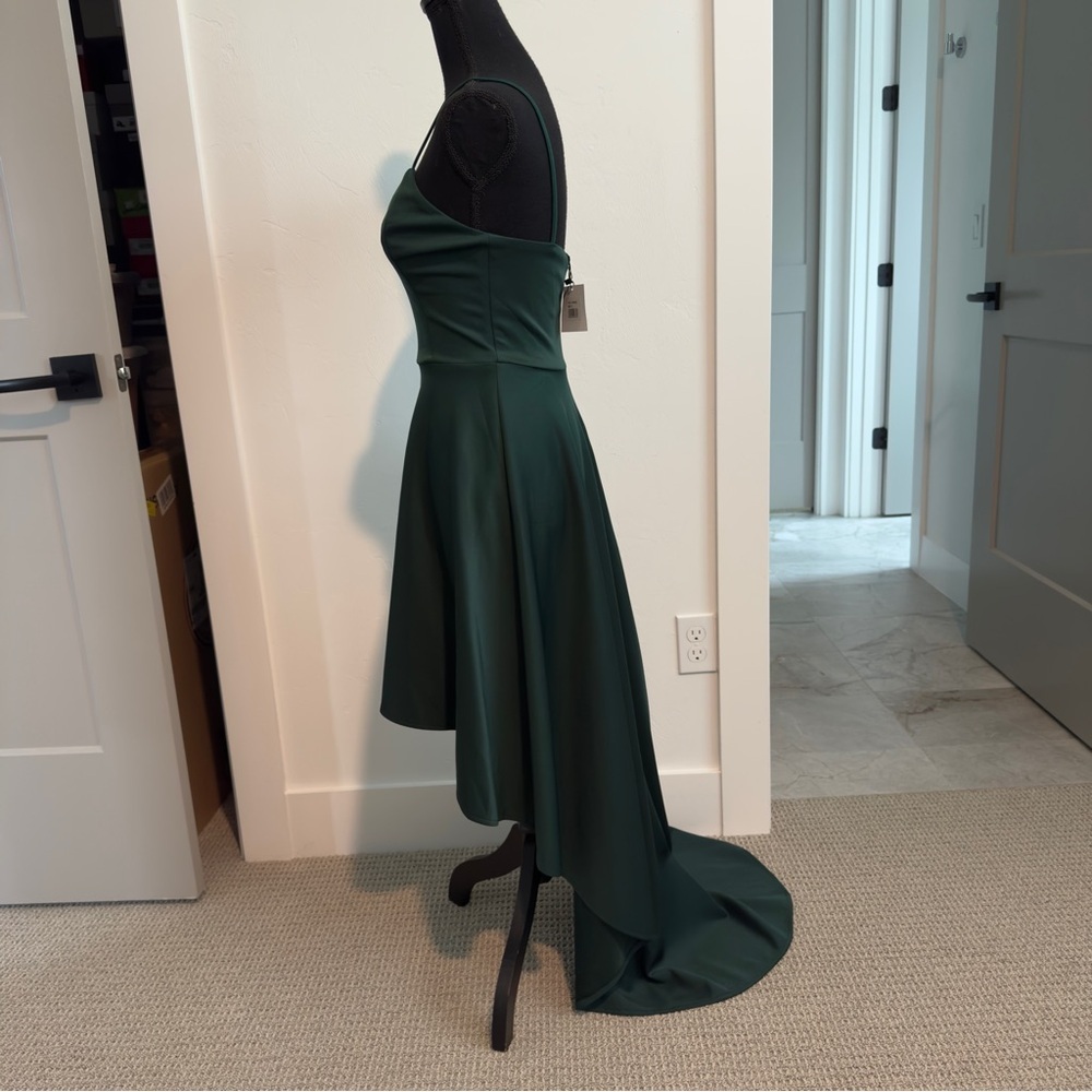 Lux Wave NWT Emerald Green High Low Dress S - Picture 8 of 16